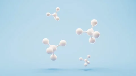 Abstract molecular structure bouncing and floating in a dynamic motion on a.. Vidéo 327112257