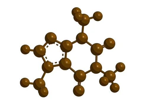 Abstract molecular structure of caffeine - widely consumed psychoactive drug Ilustración de archivo