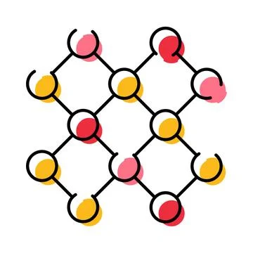 Abstract molecular structure connection with atoms grid Illustrazione stock