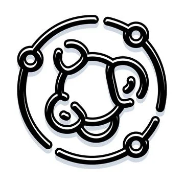 Abstract molecular structure creating a face connection Stock Illustration