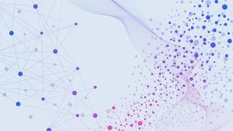 Abstract molecular structure with dots and lines connection Stock Illustration