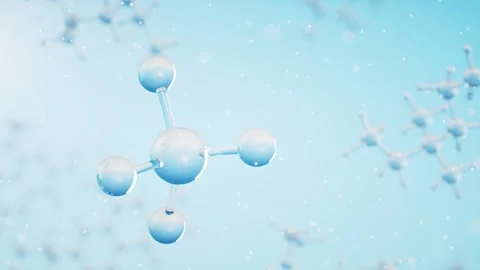 Abstract molecular structure floating in blue fluid background for biotechn.. Stock Footage 327345298