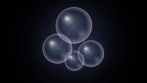 Abstract molecular structure floating in dark space with glowing translucen.. Stock Footage 345731349