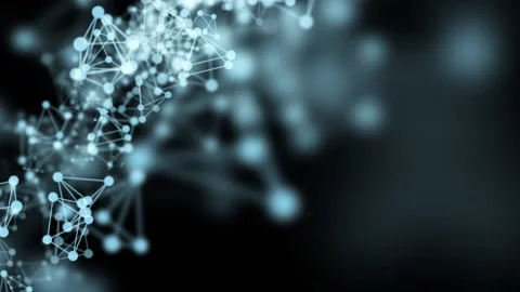 Abstract Molecular Structure Floating In Space Against Black Background Stock Footage 143893340