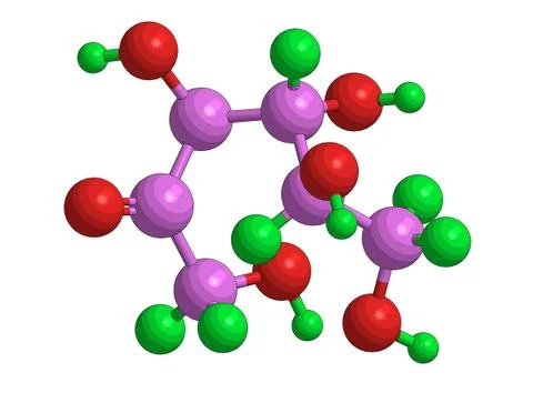 Abstract molecular structure of fructose (fruit sugar) Ilustración de archivo