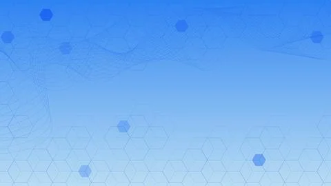 Abstract molecular structure with hexagon pattern and wave flow. Illustrazione stock