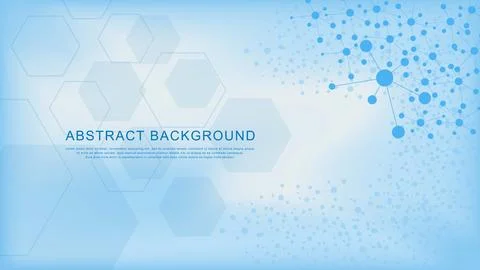 Abstract molecular structure with hexagon shapes for medical concept background Stock Illustration