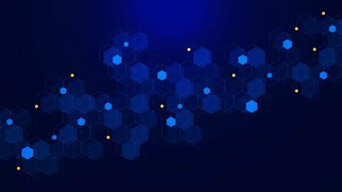 Abstract molecular structure with hexagons for big data visualization Stock Illustration