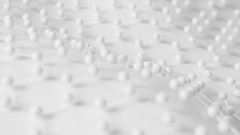 Abstract molecular structure, network of atom models moving slowly, 3D anim.. Stock Footage 332387281