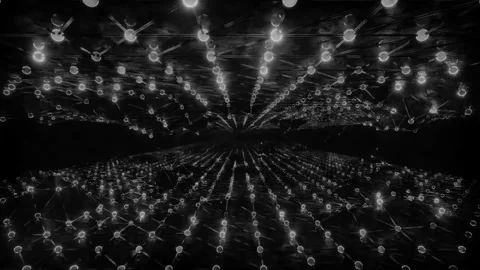 Abstract molecular structure network in motion black background clip. Video stock 344000464