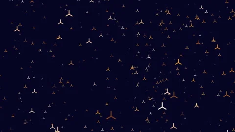 Abstract molecular structure pattern floating on dark blue background, seamless Stock Footage 333175781