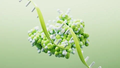 Abstract molecular structure representing protein synthesis and dna strand .. Stock Footage 332220690