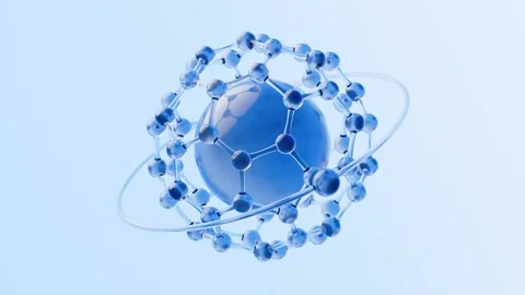 Abstract molecular structure rotating on a light blue background showcasing.. 스톡 동영상 327345129