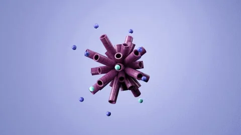 Abstract molecular structure with small particles floating around it Stock Footage 327594509