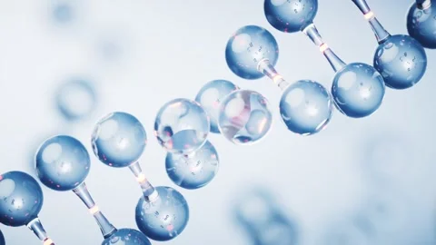 Abstract molecular structure, transparent DNA helix with glowing elements r.. 스톡 동영상 327109495