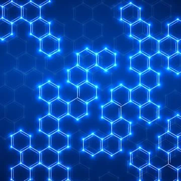 Abstract molecular structures. Technology background 스톡 일러스트