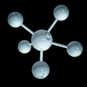Abstract molecule - 3D illustration Stock Illustration