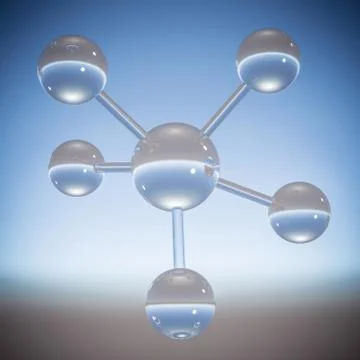 Abstract molecule - 3D illustration Stock Illustration