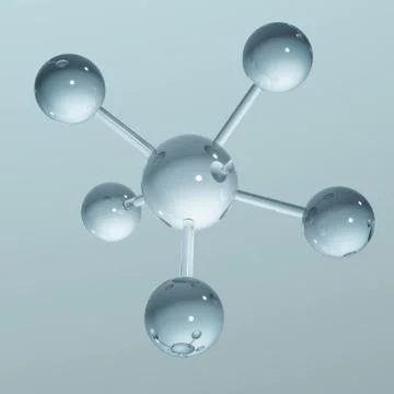 Abstract molecule - 3D illustration Stock Illustration