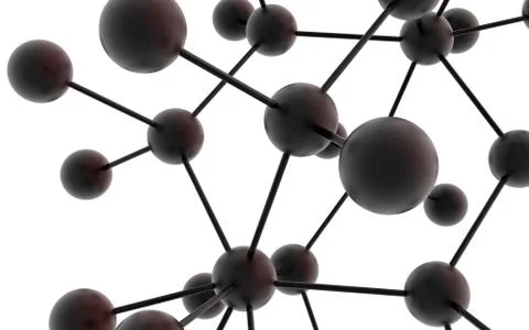 Abstract molecule. 3d model. Isolated on white. Stock Illustration