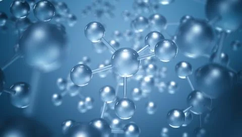Abstract molecule background - 3D illustration Stock Illustration
