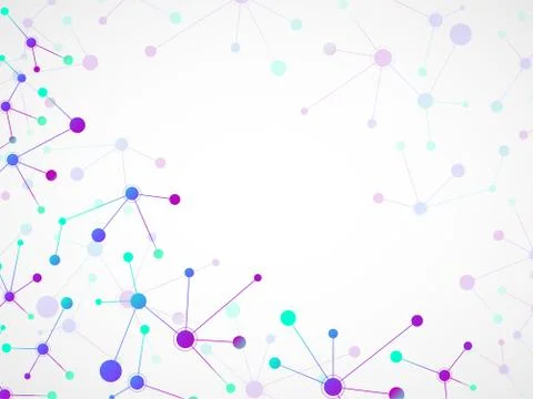 Abstract molecule background, colorful connected structure Stock Illustration