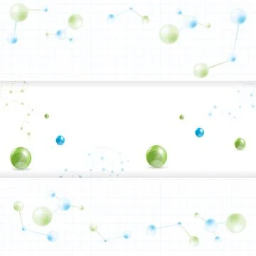Abstract molecule banner set Stock Illustration