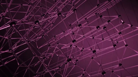 Abstract molecule intro template.Glass balls connection animation with flares. Stock Footage 84270630