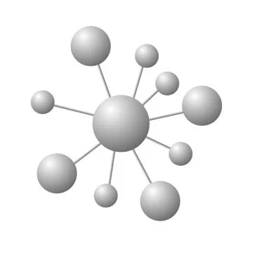 Abstract molecule isolated on white background. Stock Illustration