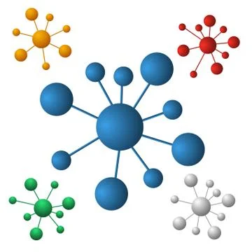 Abstract molecule isolated on white background. Stock Illustration