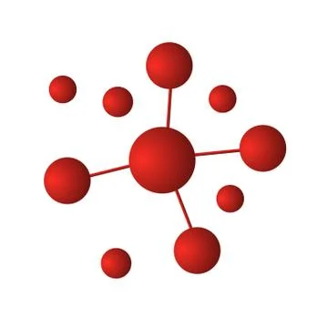 Abstract molecule isolated on white background. Stock Illustration