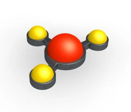 Abstract molecule model - 3d illustration Stock Illustration