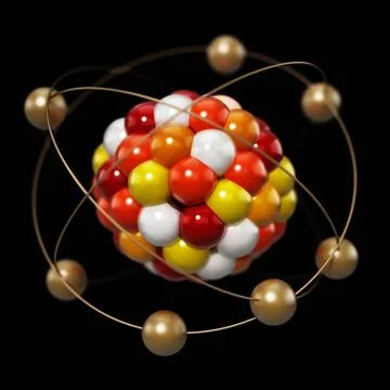 Abstract molecule model consisting of colored spheres. 3D illustration Abs... Stock-Fotos