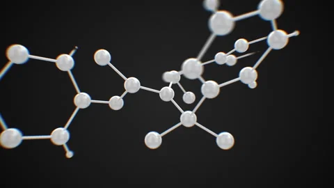 Abstract Molecule Model Growing Zoom Illustration. Beautiful Molecule Structure Stock Footage 301700722