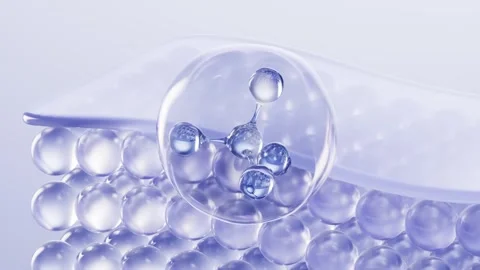Abstract molecule moving inside translucent sphere with scientific presenta.. Stock Footage 332221284