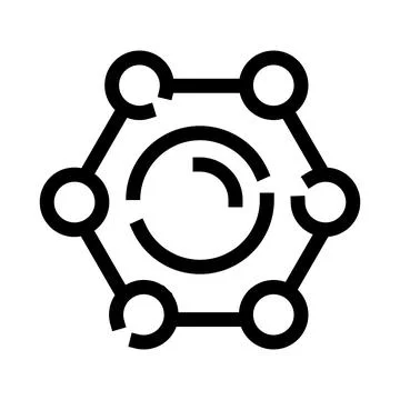Abstract molecule network icon for connectivity concepts Stock Illustration