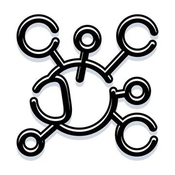 Abstract molecule or network structure graphic Stock Illustration