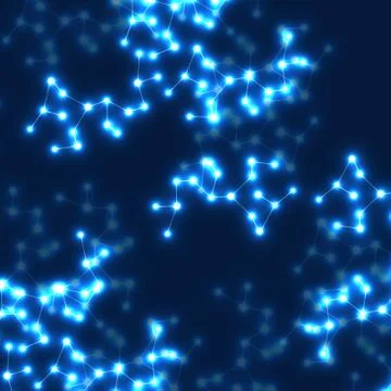 Abstract molecule structure, glowing background, vector illustration eps10 Stock Illustration