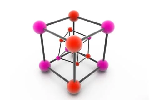 Abstract molecule structure on white background Illustrazione stock