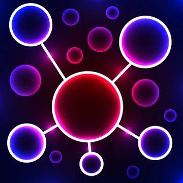 Abstract molecule. Stylized atom. Scientific research. Abstract background Stock Illustration