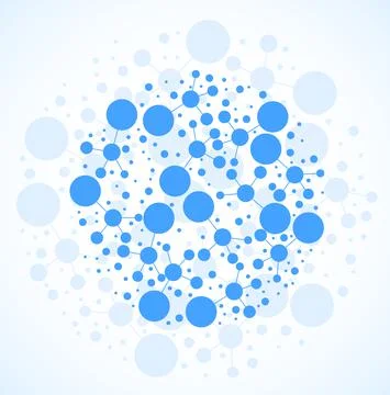 Abstract molecule symbol, isolated logo. Icon round shape Stock Illustration