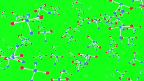 Abstract molecules and atoms icon loop animation on green screen background Stock Footage 313560719