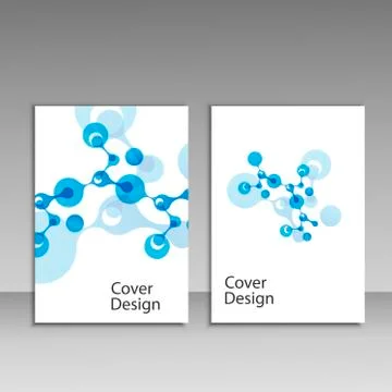Abstract molecules brochure design. Vector cover template Illustrazione stock