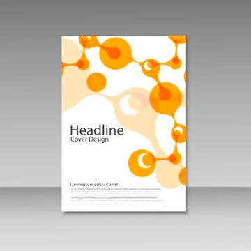 Abstract molecules brochure design. Vector cover template Stock Illustration