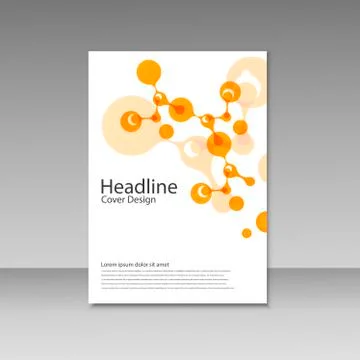 Abstract molecules brochure design. Vector cover template Stock Illustration