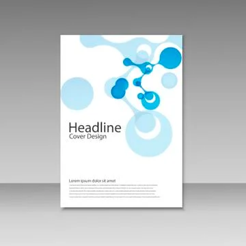 Abstract molecules brochure design. Vector cover template Illustrazione stock