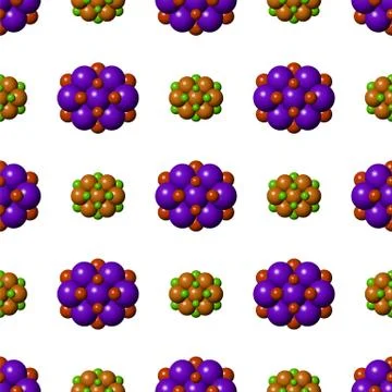 Abstract Molecules Design. Blue Red Spheres Seamless Pattern. Molecular Stock Illustration
