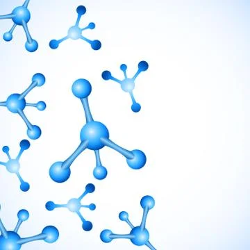 Abstract molecules design. Vector illustration. Atoms. Medical background for Stock Illustration