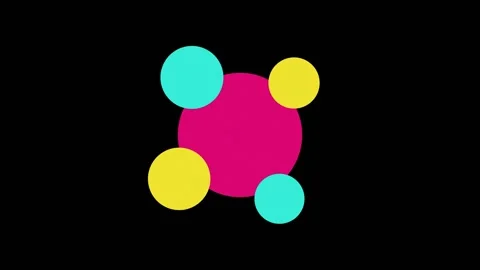 Abstract Molecules Pulsing with Vibrant Colors Against a Dark Background Video stock 341664616