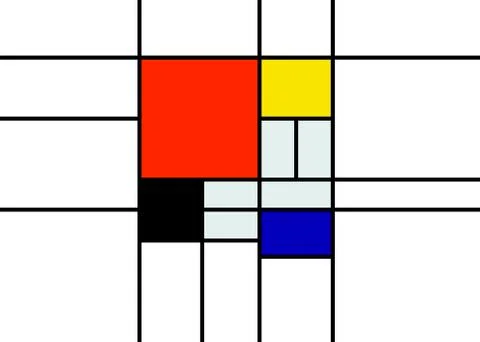 Abstract mondrian template design artwork retro background. Colorful geometric Ilustración de archivo